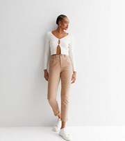 New Look Tall Stone High Waist Crop Chino Trousers
